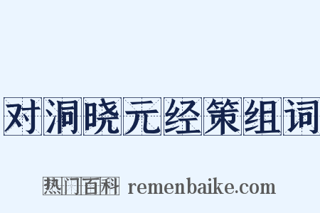 对洞晓元经策组词是什么意思的图片